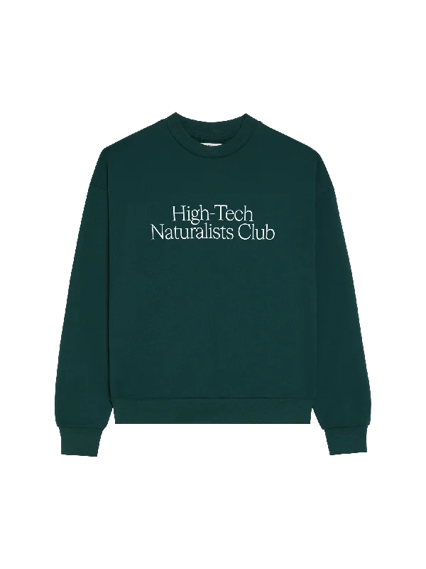 Casual Blouses for Everyday -Womens High-Tech Naturalists Club Sweatshirt—foliage green