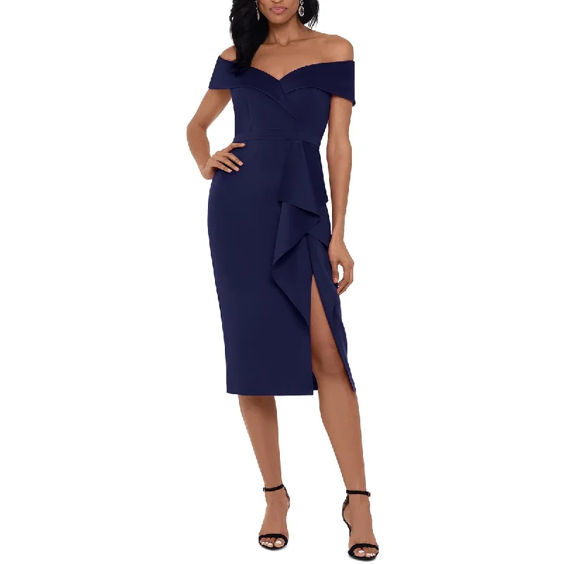 Party Dress for Nightclub Party -Xscape Womens Petites Knit Mini Cocktail and Party Dress