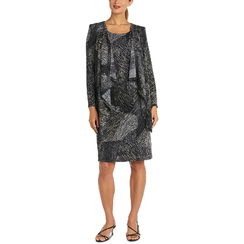 Strapless Dresses for Glamorous -R&M Richards Womens Plus Printed 2Fer Wear to Work Dress