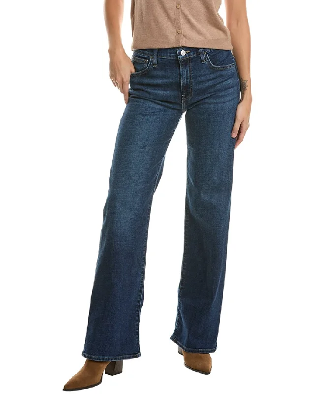 High-waisted tight trousers for women with tapered leg and vintage-inspired design -HUDSON Jeans Rosalie Groovy Wide Leg Jean