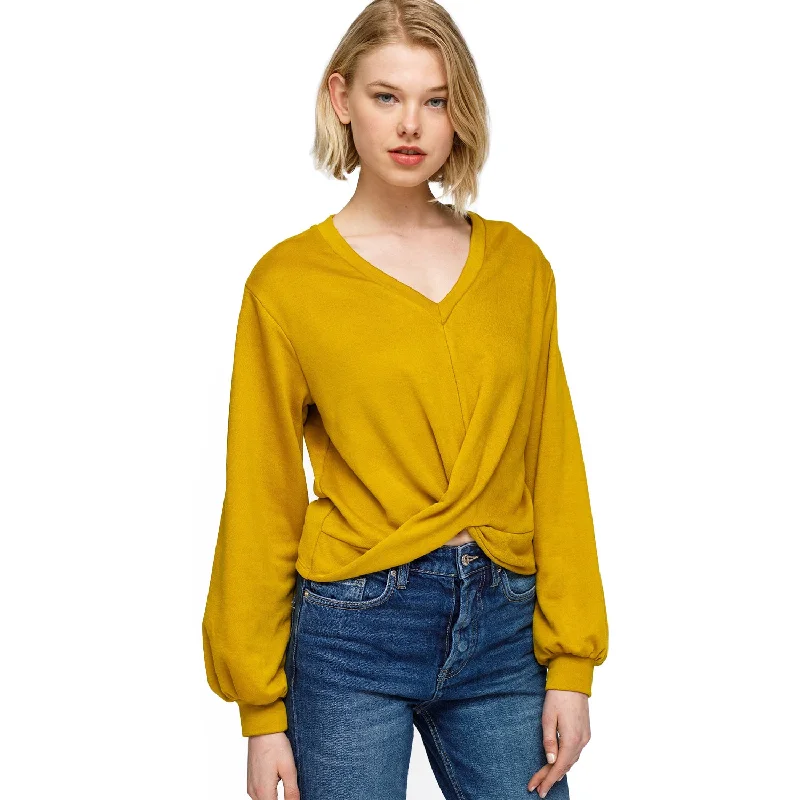 Wrap Blouses for Adjustable -Women's V-Neck Wrap Front Sweatshirt