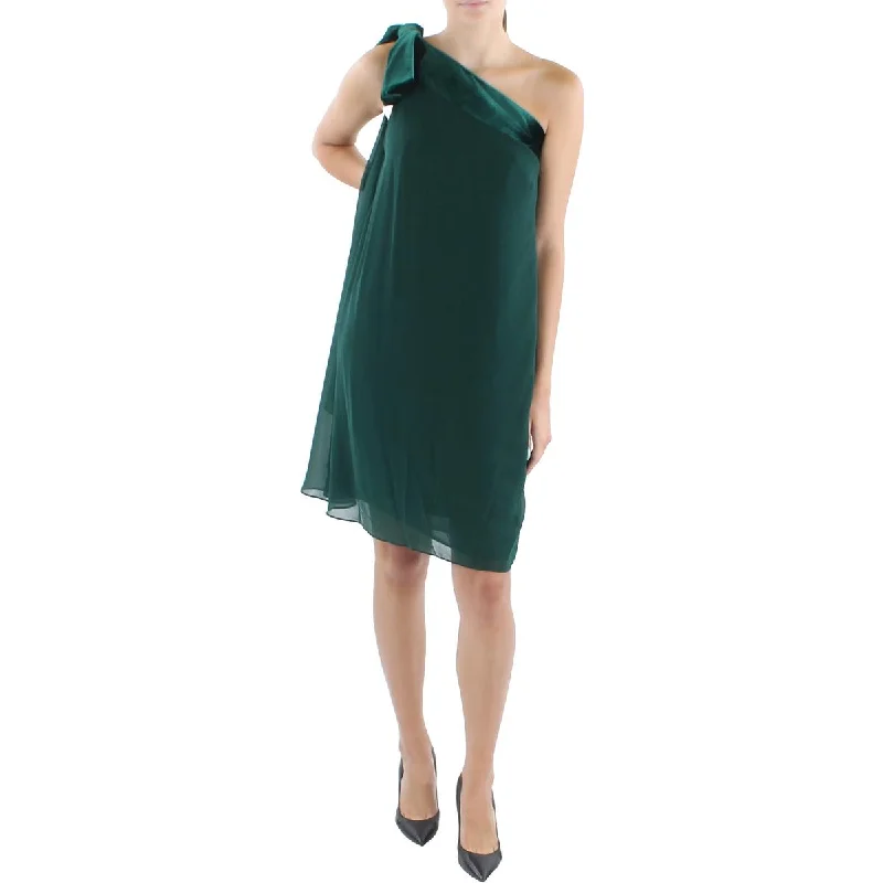 One Shoulder Party Dress for Asymmetric -Lauren Ralph Lauren Womens One Shoulder Mini Cocktail and Party Dress