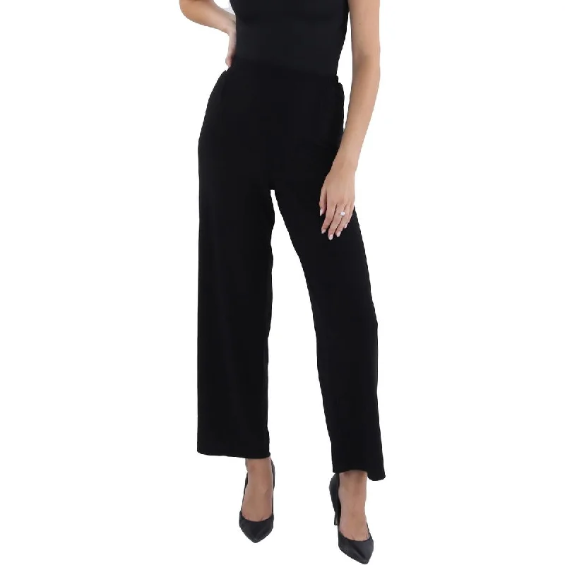 Wool blend tight trousers for women with soft, breathable fabric for year-round wear -R&M Richards Womens Petites High Rise Pull On Dress Pants