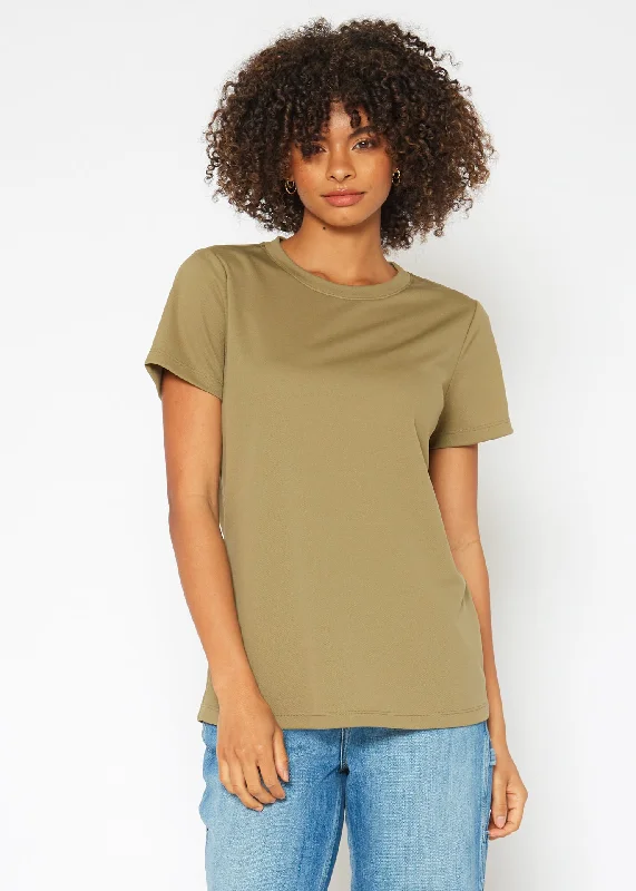 Nickel Free Blouses for Safety -Women's Eco Friendly Reolite Tech T-shirt in Khaki