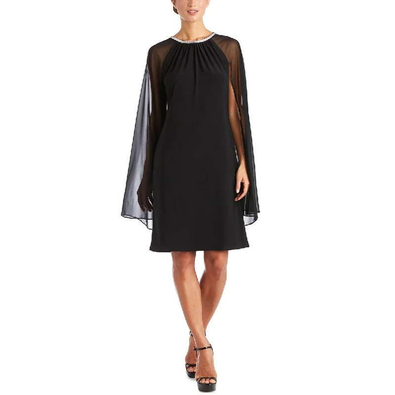 Geometric Bodice Party Dress for Modern -R&M Richards Womens Embellished Cape Cocktail and Party Dress