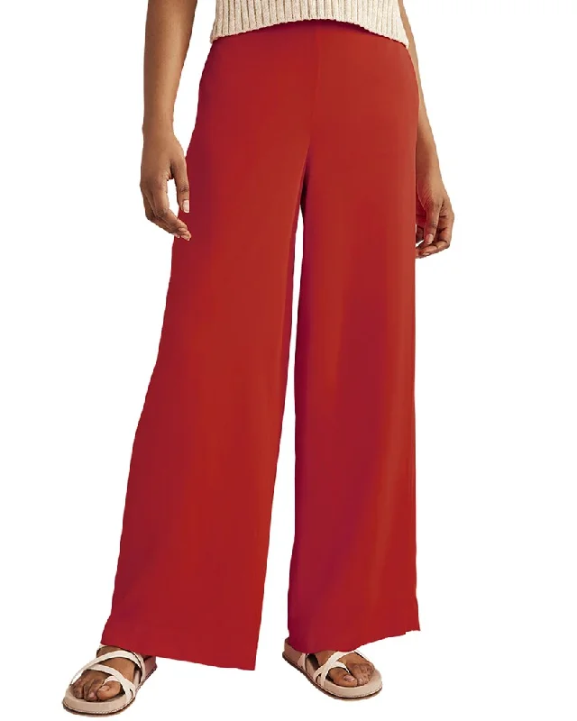 Tight trousers for women with elastic waistband for comfortable all-day wear -Boden Fluid Wide Trouser