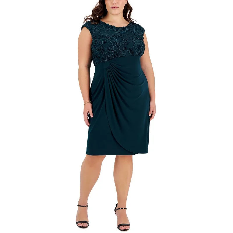 Asymmetric Hem Party Dress for Unique -Connected Apparel Womens Plus Embroidered  Cocktail And Party Dress