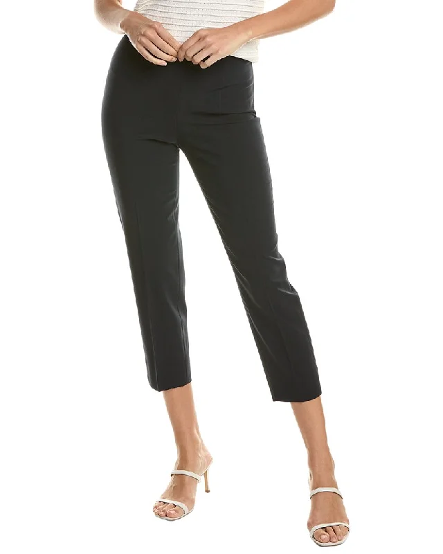 Versatile tight trousers for women with fold-over waist for adjustable comfort -Piazza Sempione Audrey Wool-Blend Pant