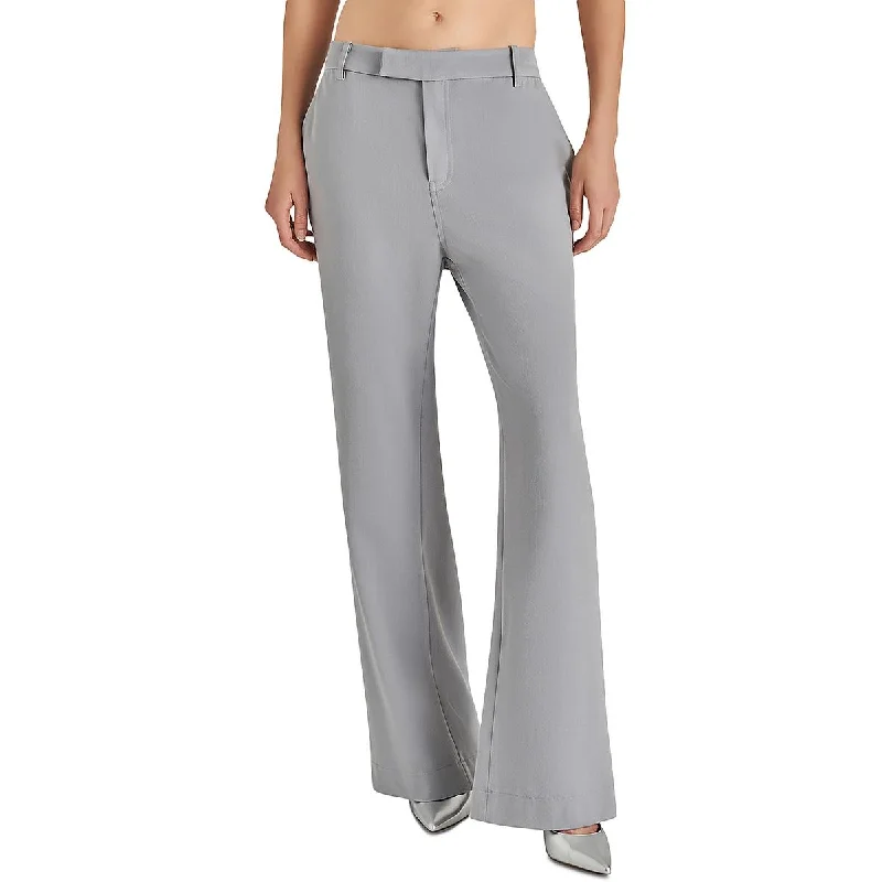 Tight fit trousers for women with ankle-length design and modern appeal -Steve Madden Womens Devin Mid-Rise Utility Straight Leg Pants