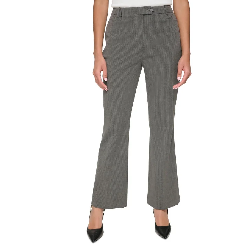 Tight-fitting trousers for men with stretchable material for flexibility and comfort -Calvin Klein Womens High Rise Pinstripe Wide Leg Pants