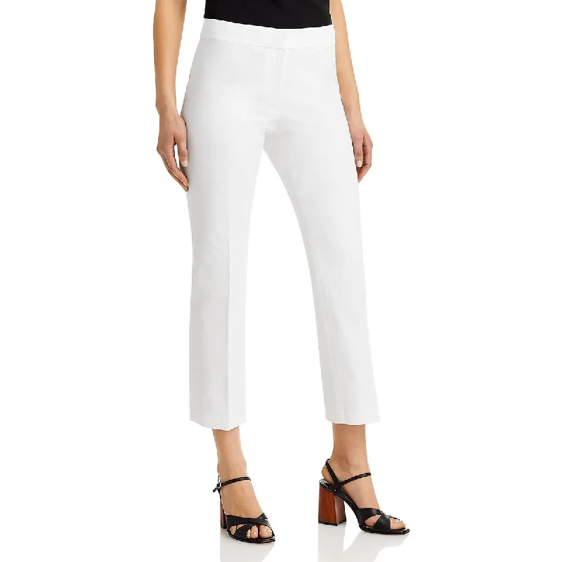 Stretch-fit tight trousers for women with all-over fit and body-hugging silhouette -Lafayette 148 New York Womens High Rise Cotton Cropped Pants