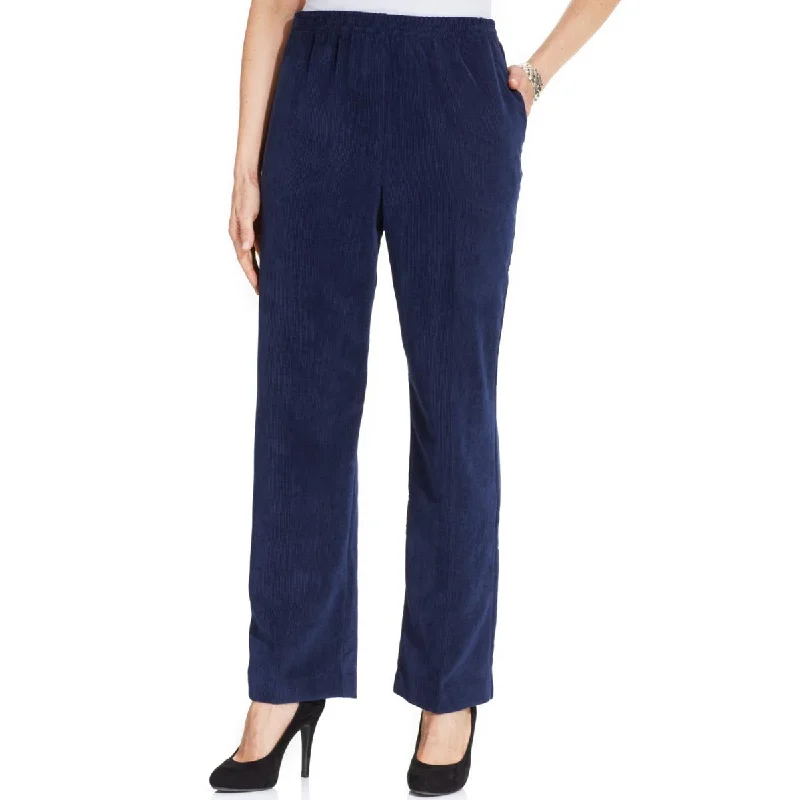 Bold color tight trousers for women with bright hues and daring style choices -Alfred Dunner Womens Petites Pull On Classic Fit Corduroy Pants