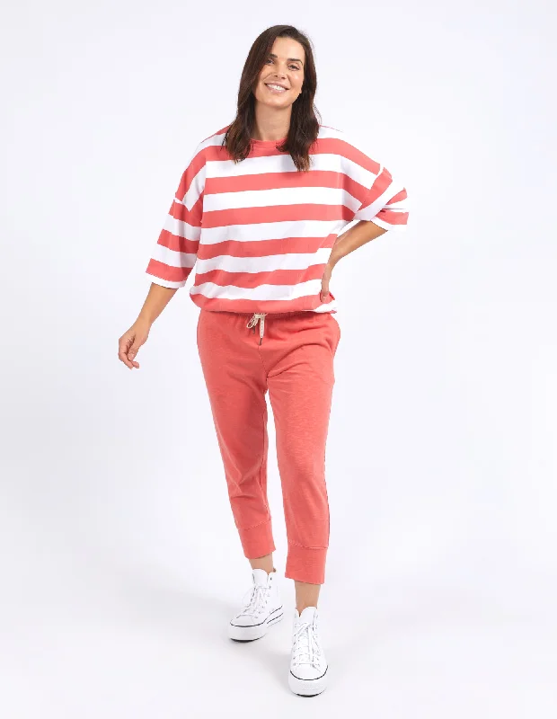 High-rise tight trousers for women with pleated front and classic look -Elm Brunch Pant Watermelon Crush