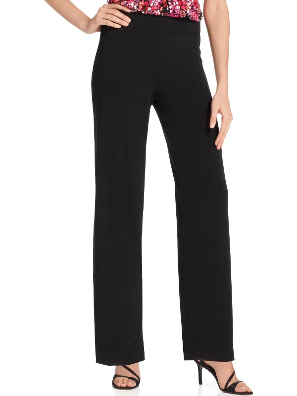 Color-block tight trousers for women with bold contrasts and modern flair -Petites Womens Wide Leg Pull On Palazzo Pants