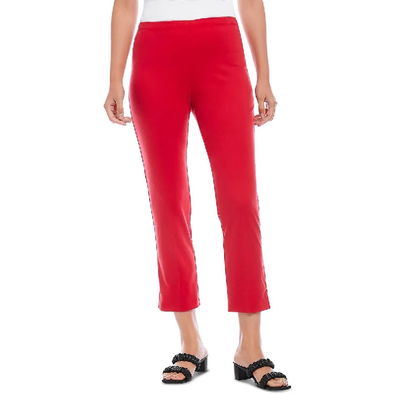 Elegant tight trousers for women with high-quality wool fabric for refined look -Karen Kane Womens    High Rise Split Hem Capri Pants