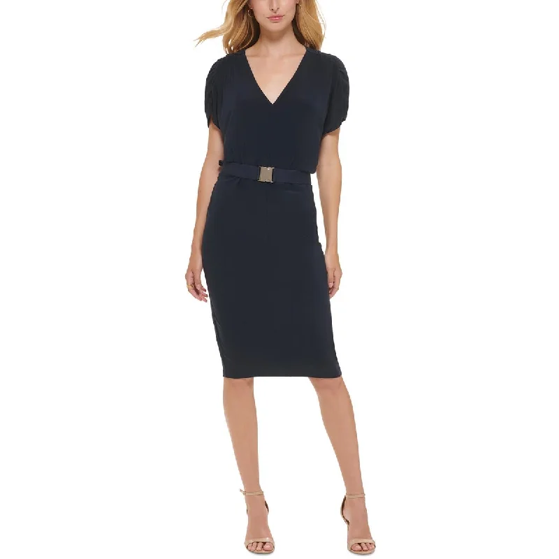 Vintage Dresses for Nostalgia -Tommy Hilfiger Womens Work Midi Sheath Dress