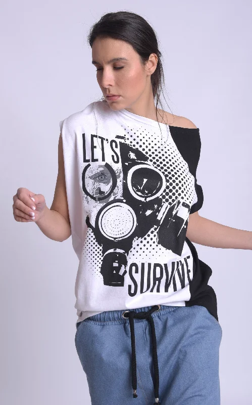 Nylon Shirts for Stretch -Oversized Tshirt with Print