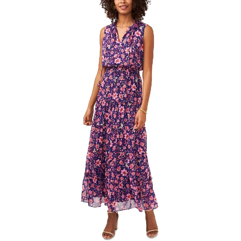 A-line Dresses for Flattering -MSK Womens Floral Print Smocked Maxi Dress