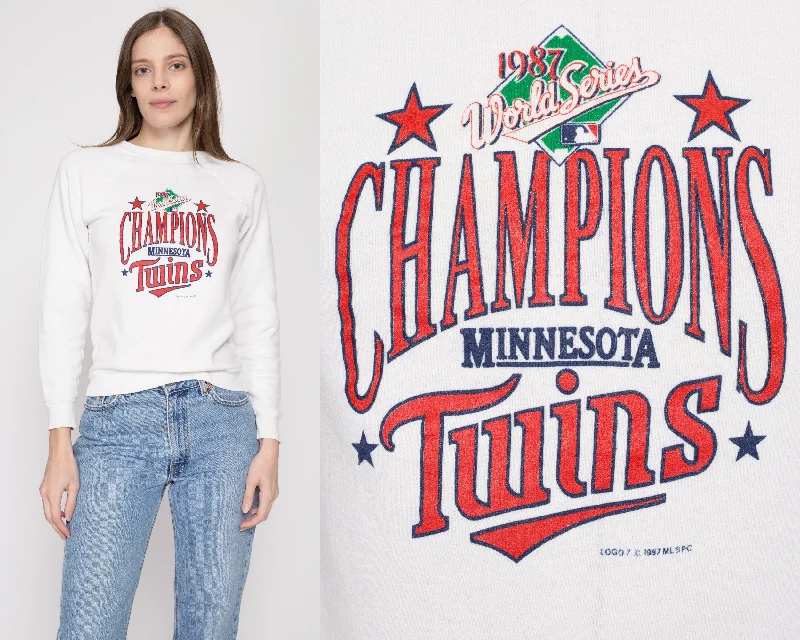 Lace Blouses for Delicate -XS 80s Minnesota Twins World Series Sweatshirt