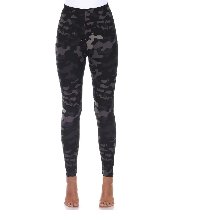 Skinny tight trousers for women with ankle-length and flattering cut -White Mark Womens Camouflage Pull On Leggings