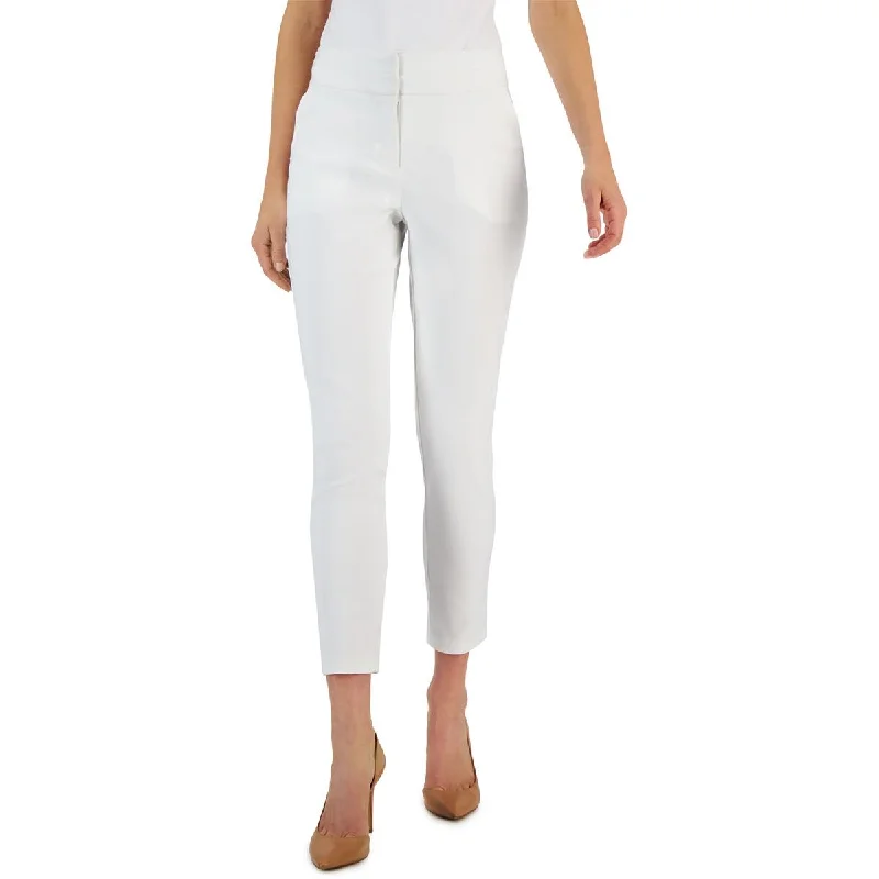 Pleated tight trousers for women with vintage-inspired design and modern twist -T Tahari Womens High Waisted Slim Skinny Pants