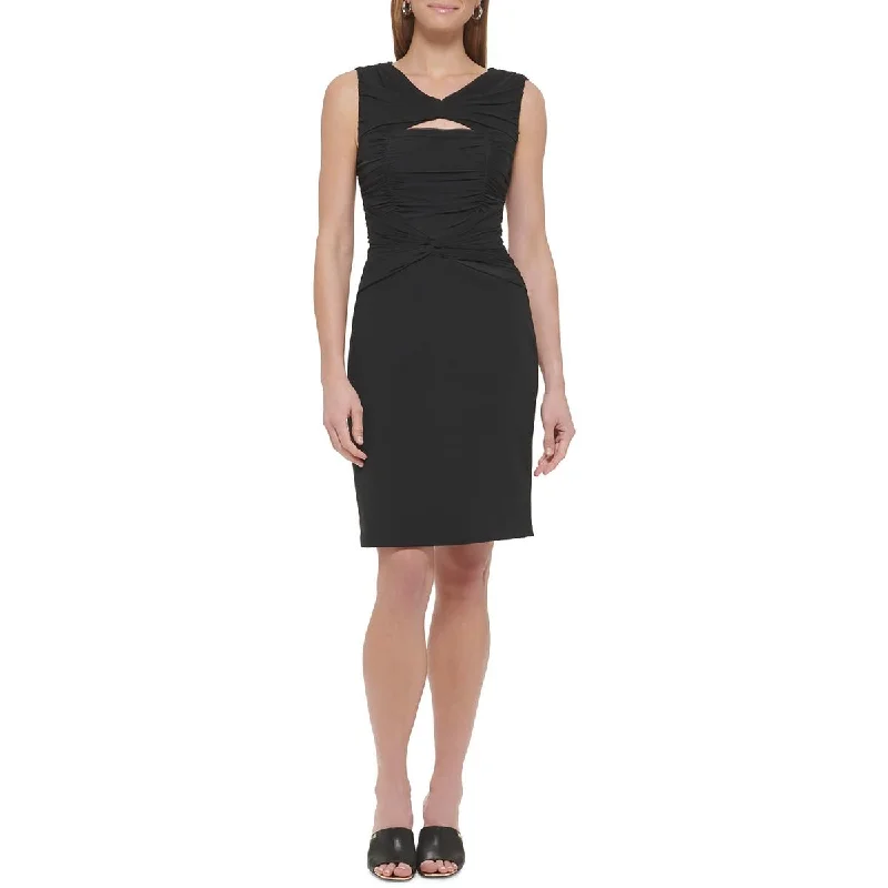 Short Sleeve Party Dress for Casual -DKNY Womens Ruched  Cocktail And Party Dress