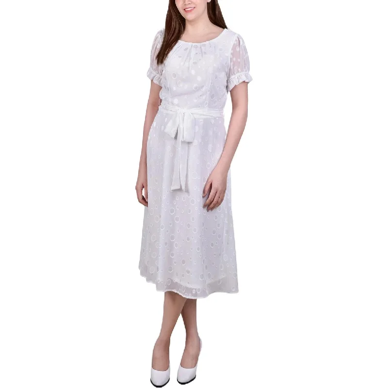 Wedding Dresses for Bridal Look -NY Collection Womens Petites Chiffon Knee-Length Midi Dress