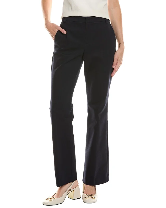 High-waisted tight trousers for women with pleated front and polished design -Vince Cotton Stretch Boot Cut Trouser