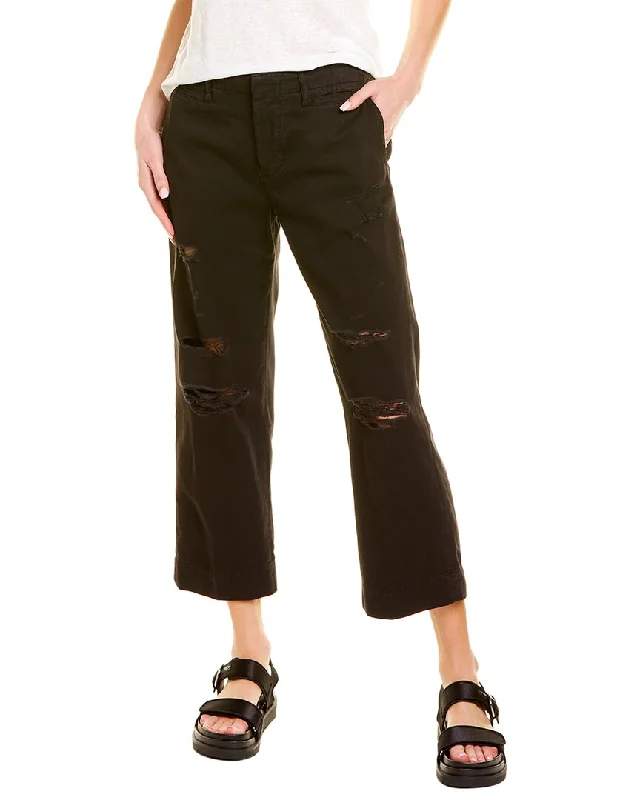 Statement tight trousers for women with bold color options for fashion-forward looks -FRAME Denim Le Tomboy Washed Noir Rips Trouser