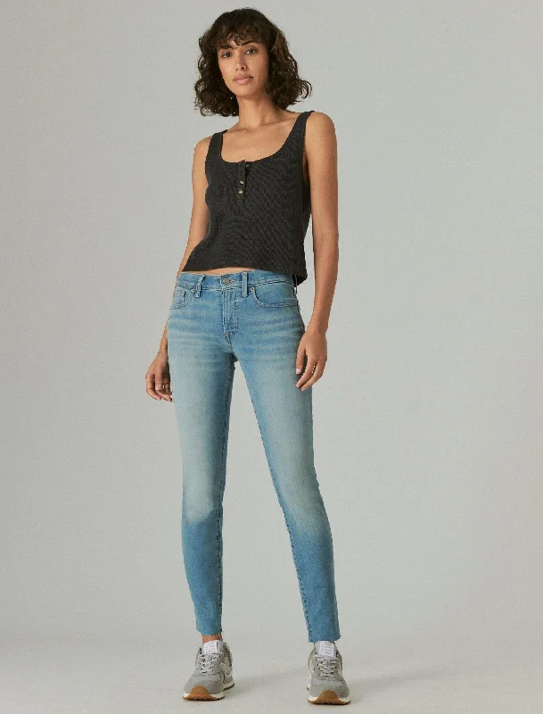 Tight trousers for women with side slits and ankle-length design for chic style -Lucky Brand Women's Ava Super Skinny