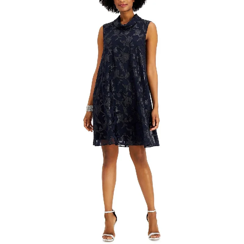 Party Dress for Modern Party -Connected Apparel Womens Cowlneck Jacquard Cocktail and Party Dress