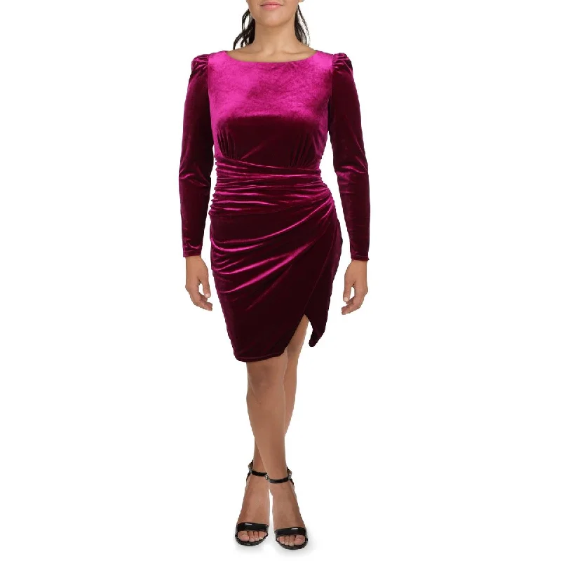 Contemporary Dresses for Fashion -Lauren Ralph Lauren Womens Velour Midi Sheath Dress