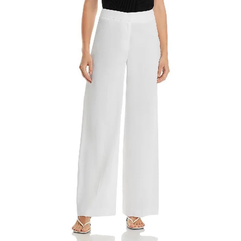 Comfortable tight trousers for women with soft cotton fabric and stretch -Kobi Halperin Womens Maureen Linen Blend High Waist Wide Leg Pants