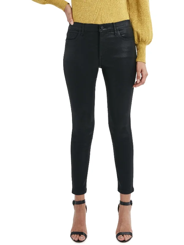 Tailored stretch tight trousers for women with comfortable waistband and flattering design -Womens Denim Coated Skinny Jeans