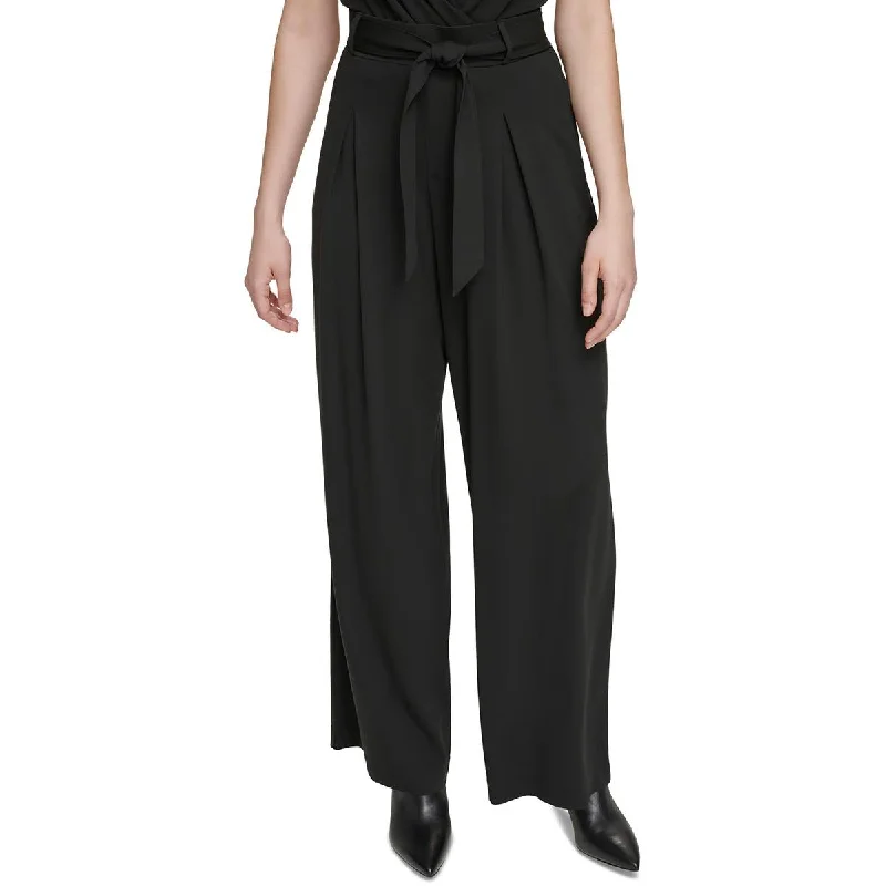 Tight office trousers for women with professional cut and flattering fit -Calvin Klein Womens Pleated Rayon Wide Leg Pants