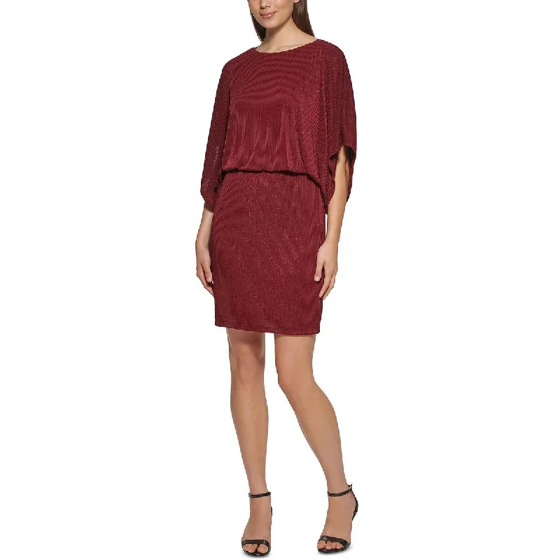 Hippie Dresses with Beads -Jessica Howard Womens Textured Striped Mini Dress