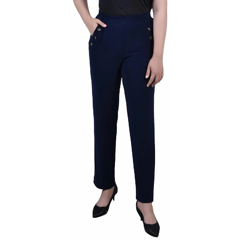 Vintage-inspired tight trousers for men with high waist and timeless look -NY Collection Womens Petites High Waist Work Wear Trouser Pants