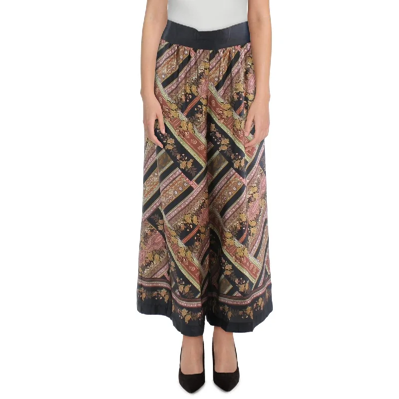 Bold patterned tight trousers for women with geometric or floral prints for unique look -City Chic Womens Plus   Printed  Wide Leg Pants