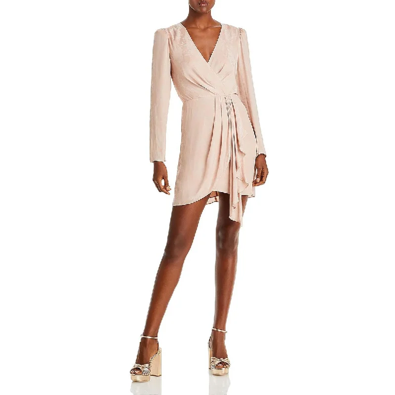 Puffy Sleeve Party Dress for Trendy -BCBGMAXAZRIA Womens Faux Wrap Mini Cocktail and Party Dress