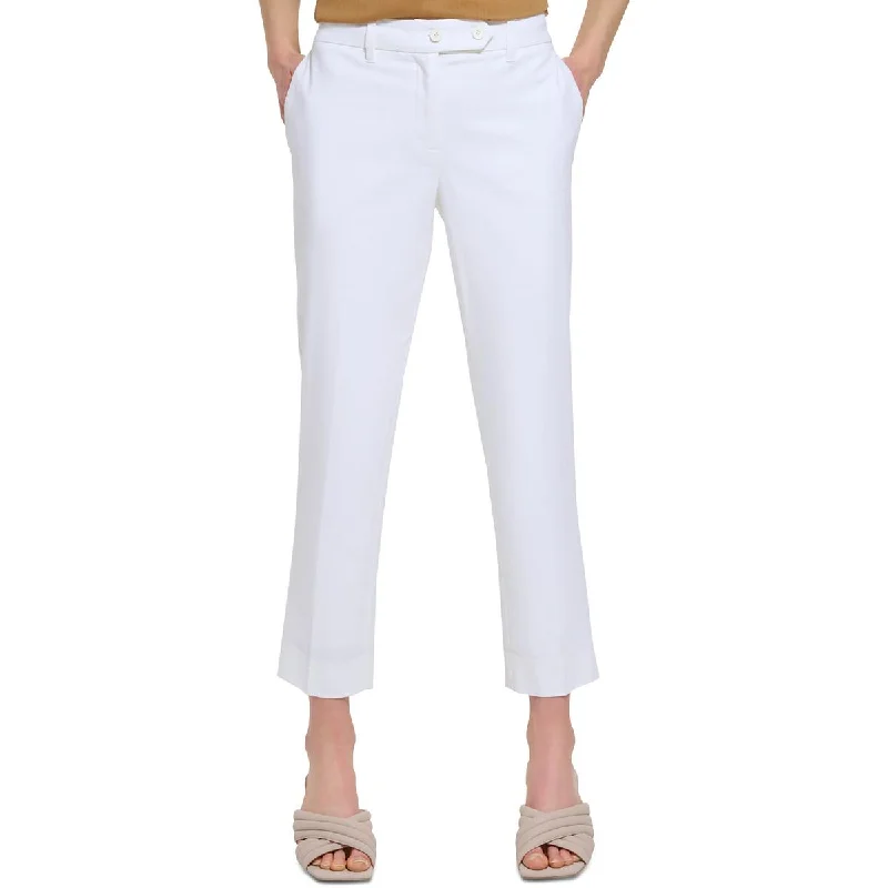 Boho-inspired tight trousers for women with earthy tones and relaxed fit -Calvin Klein Womens High Rise Solid Ankle Pants