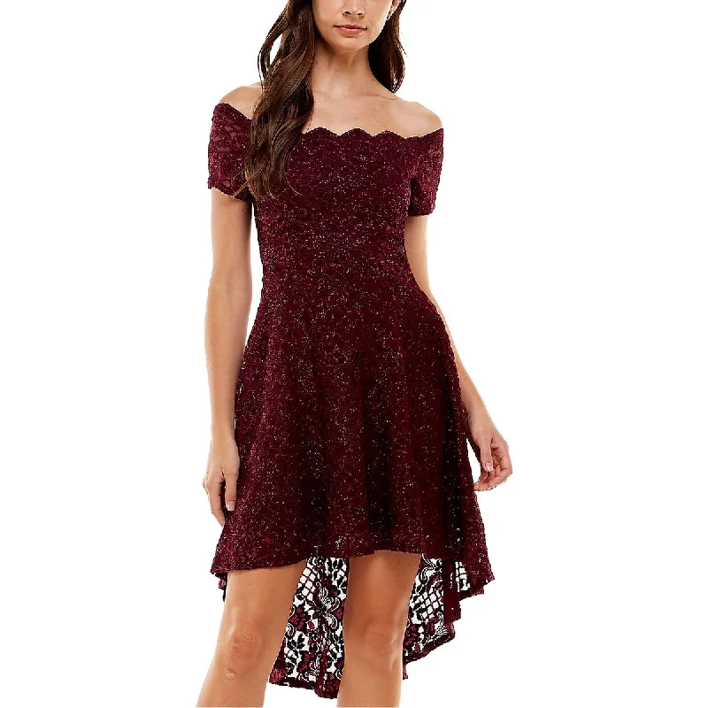 V Neck Party Dress for Flattering Look -City Studios Womens Juniors Lace Mini Cocktail and Party Dress