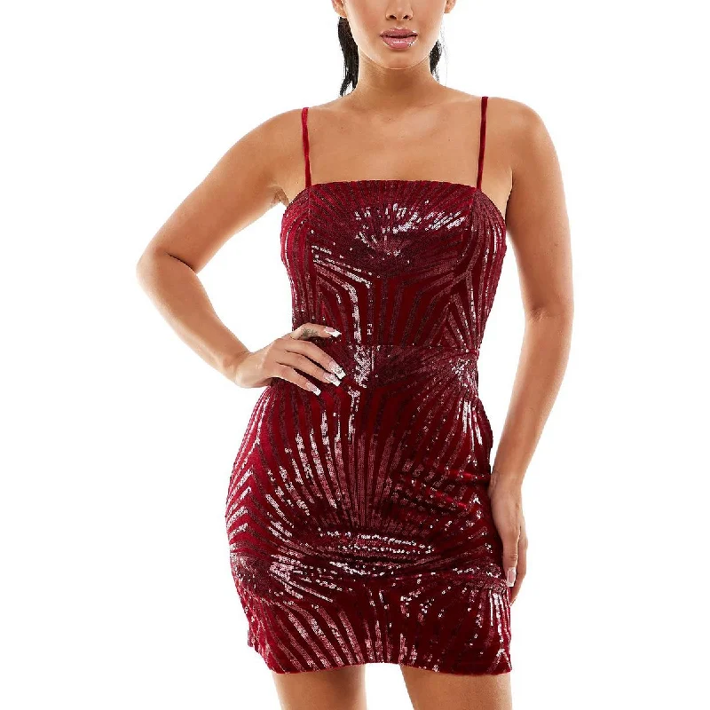 Bridesmaid Dresses for Ceremony -Crystal Doll Womens Juniors Velvet Mini Bodycon Dress