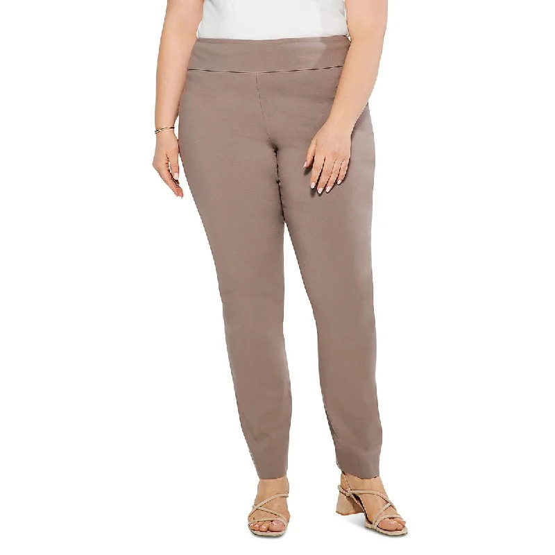 Stretch skinny tight trousers for women with full-length design and modern flair -Nic + Zoe Womens Plus Stretch Suit Seperate Dress Pants