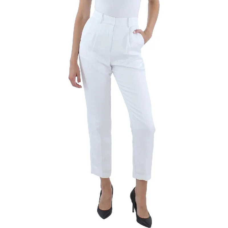 Form-fitting tight trousers for women with slimming effect and flattering cut -Guess by Marciano Womens Pleated Mid Rise Straight Leg Pants