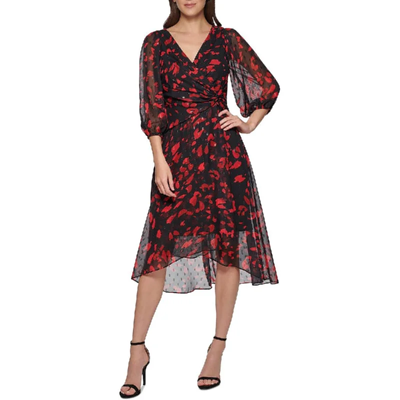 Valentine's Day Dresses for Romance -DKNY Womens Printed Calf Midi Dress