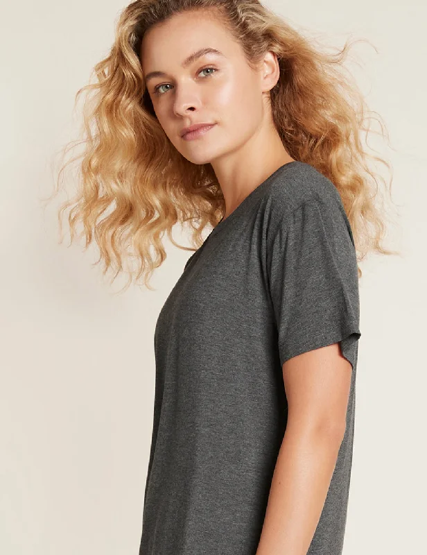 Blouson Blouses for Relaxed -Boyfriend T-Shirt - Dark Marl