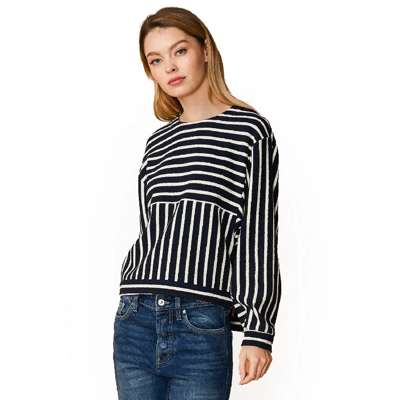 Twill Shirts for Durable -Striped Dolman Sweatshirt