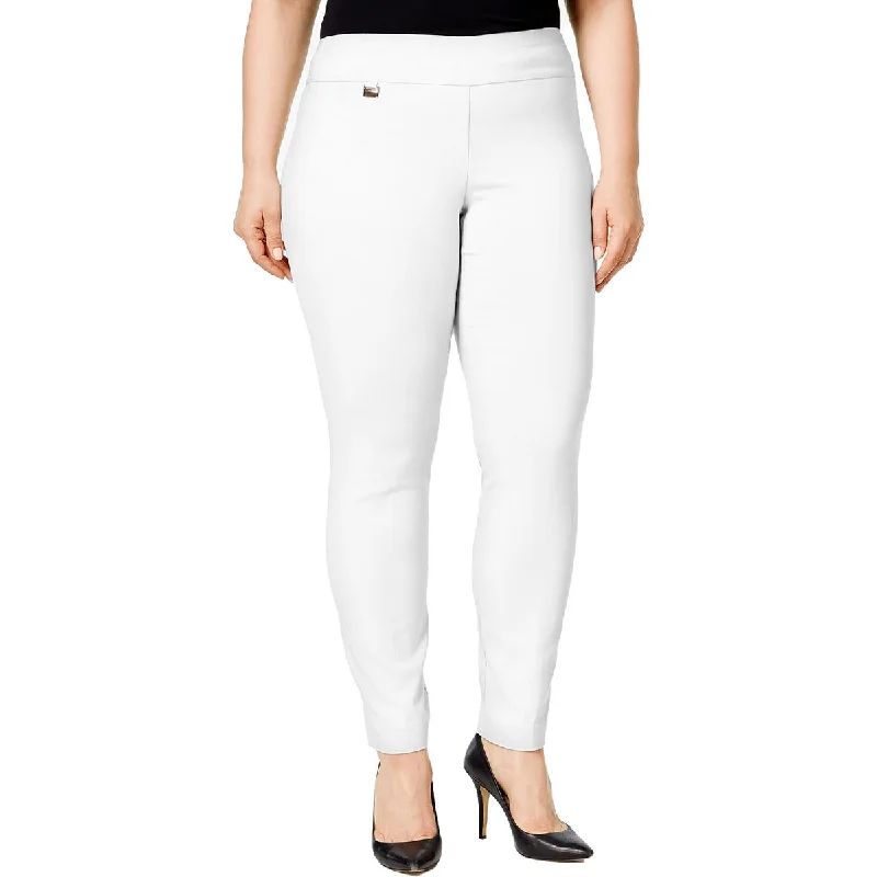 High-waisted tight trousers for women with pleated front and polished design -Alfani Womens Plus Tummy Control Petite Skinny Pants