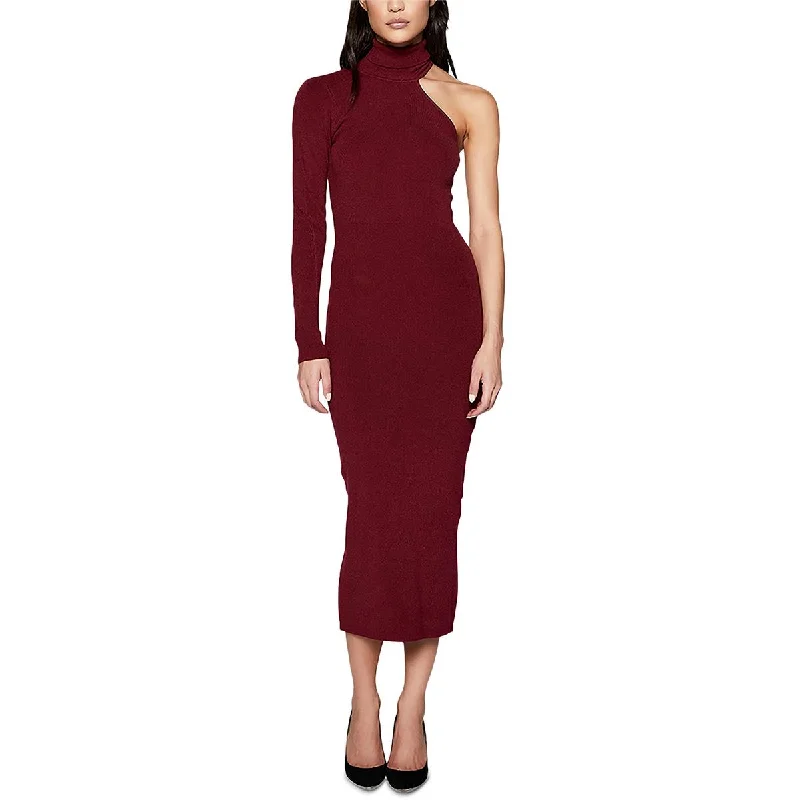 Low-waisted Dresses for Relaxed -Bardot Womens Turtleneck Midi Sweaterdress