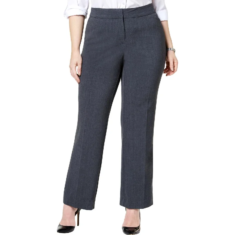 High-waisted tight trousers for women with pleated front and polished design -JM Collection Womens Plus Comfort Waist Slim Leg Dress Pants